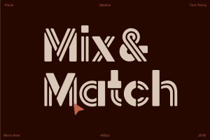 Pikolo font family displaying letter variation