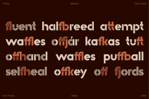 Pikolo font family available ligatures