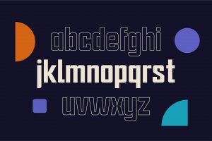 Sgraffito Display – A Bold Geometric Sans-Serif Font alphabet