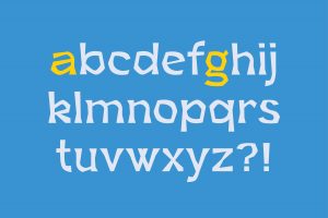 Meraki contemporary Display typeface alphabet