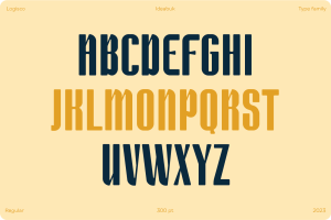 Logisco - Versatile geometric display font family alphabet