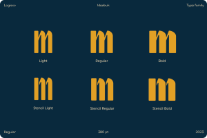 Logisco - Versatile geometric display font family fonts shown