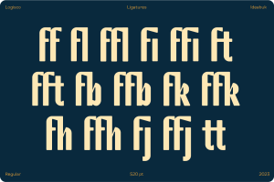 Logisco - Versatile geometric display font family ligatures