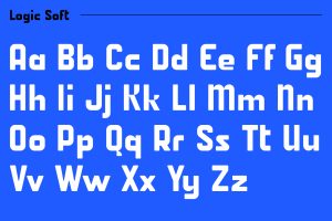 Logic geometric display Soft typeface showing the alphabet