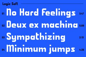 Logic geometric display Soft typeface, written phrases