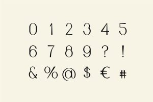 Jurta Sans - modern vintage display font numbers